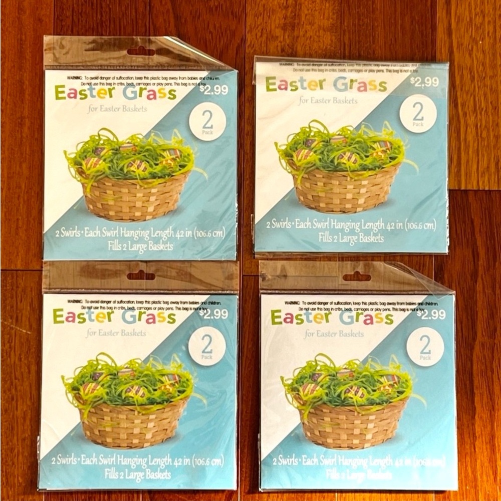 4 Packages of Easter Grass Swirls For Easter Baskets